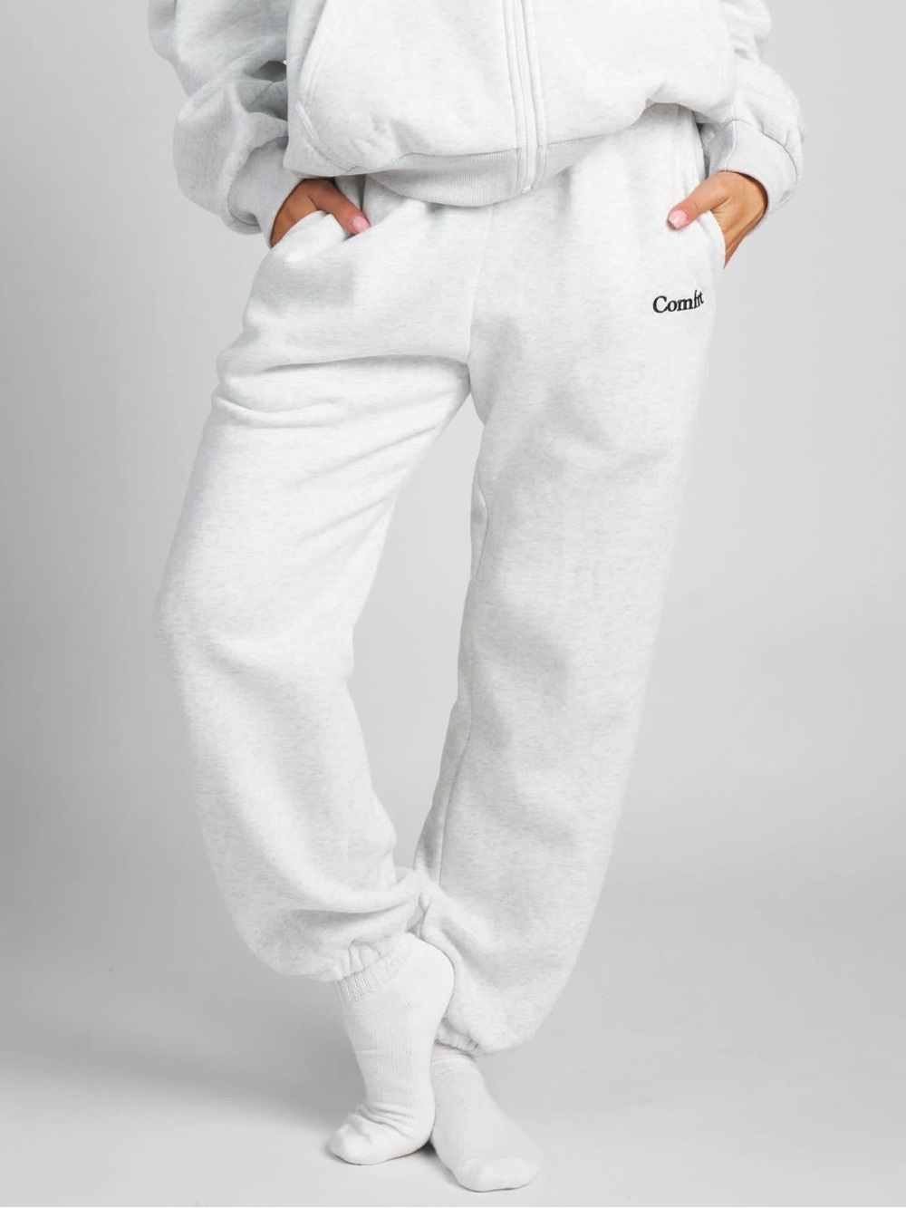 Comfrt heathered storm grey cloud jogger sweatpants